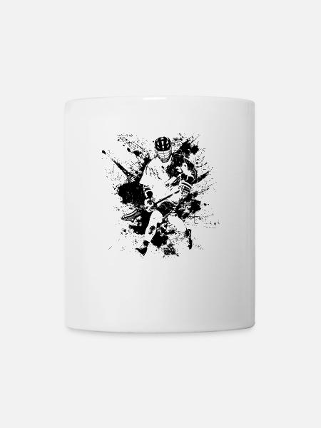 Lacrosse Spieler Graffiti - Tasse - Weiß