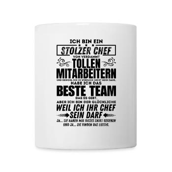 stolzer Chef von verdammt naiven Mitarbeitern - Tasse - Weiß - Vorne