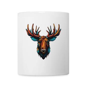 Elch Porträt - Tasse - Weiß - Vorne