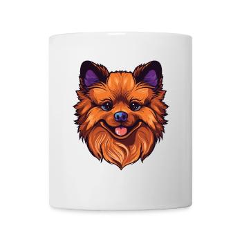 Portrait de chien de Poméranie - Mug blanc - blanc - Devant