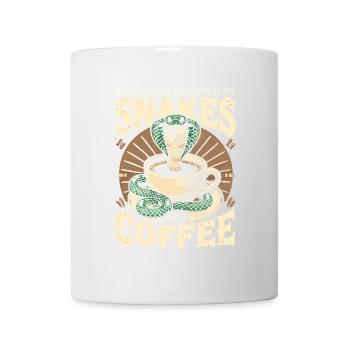Leicht ablenkbar durch Schlangen und Kaffee - Tasse - Weiß - Vorne