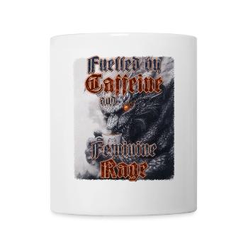 Caféine Dragon Rage Féminine Café Fun Féminisme - Mug blanc - blanc - Devant
