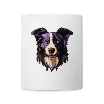 Border Collie Chien Portrait - Mug blanc - blanc - Devant