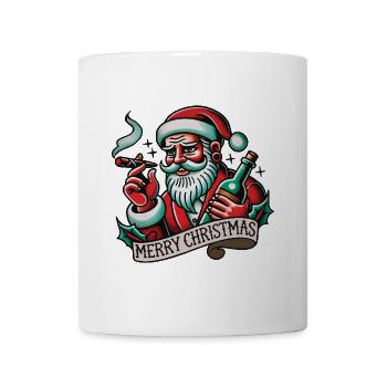 Joyeux Noël Tatouage Style Père Noël - Mug blanc - blanc - Devant