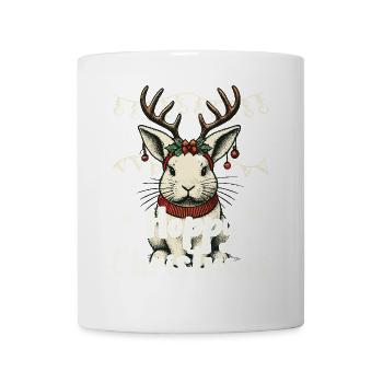 Hoppy Weihnachten Rentier Hase Festlich - Tasse - Weiß - Vorne