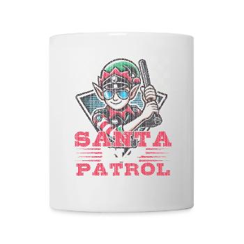 Père Noël Patrouille Elfe Drôle Groupe de Lutins de Noël - Mug blanc - blanc - Devant