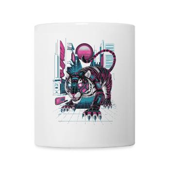 Cyberpunk Neon Tiger Futuristic Design - Mug - white - Front