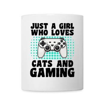 Gamer Girl Cats: Katzenliebhaber, Videospiele - Tasse - Weiß - Vorne