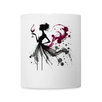 Elegante Weinliebhaber Silhouette Kunst - Tasse - Weiß - Vorne