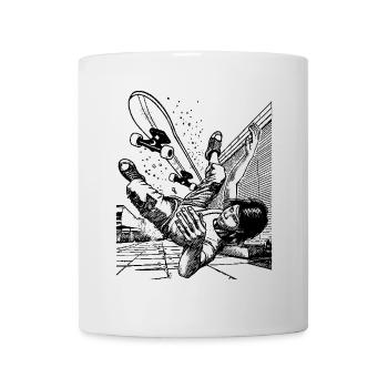 Big Case – Dynamics and Humor in a Skater T-Shirt - Mug - white - Front