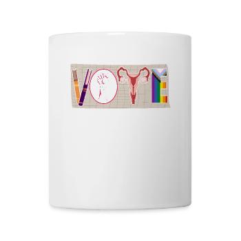 Féministe Arc-en-ciel LGBTQ Choix Solidarité - Mug blanc - blanc - Devant