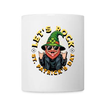 Let's Rock St Patricks Day - Heavy Metal Gnome - Mug - white - Front
