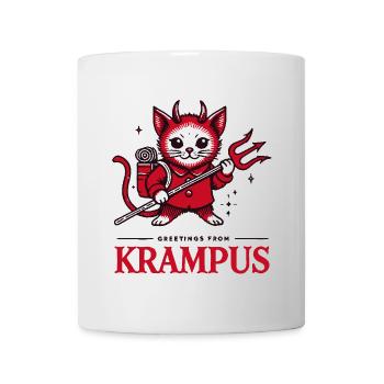 Gruß vom Krampus Katze lustiges Weihnachtsdesign - Tasse - Weiß - Vorne