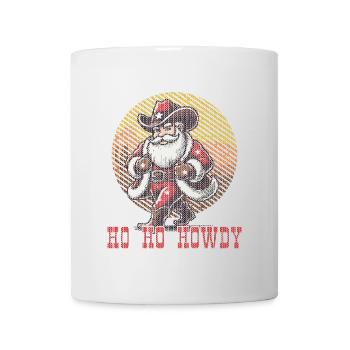 Noël Cowboy Santa Ho Ho Howdy - Mug blanc - blanc - Devant