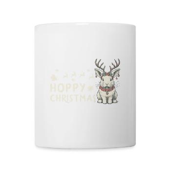 Hoppy Noël Drôle Lapin de Noël - Mug blanc - blanc - Devant