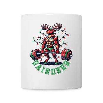 Haltérophile de Noël Renne Gaindeer - Mug blanc - blanc - Devant
