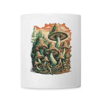 Mystische Waldpilze Psychedelische Kunst - Tasse - Weiß - Vorne