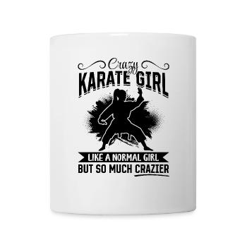Folle fille de karaté comme une fille normale mais tellement - Mug blanc - blanc - Devant
