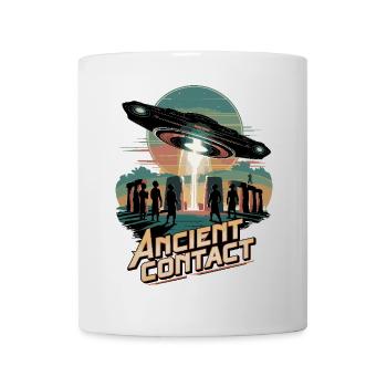 Uralte Astronauten-Begegnung mit Stonehenge UFO - Tasse - Weiß - Vorne