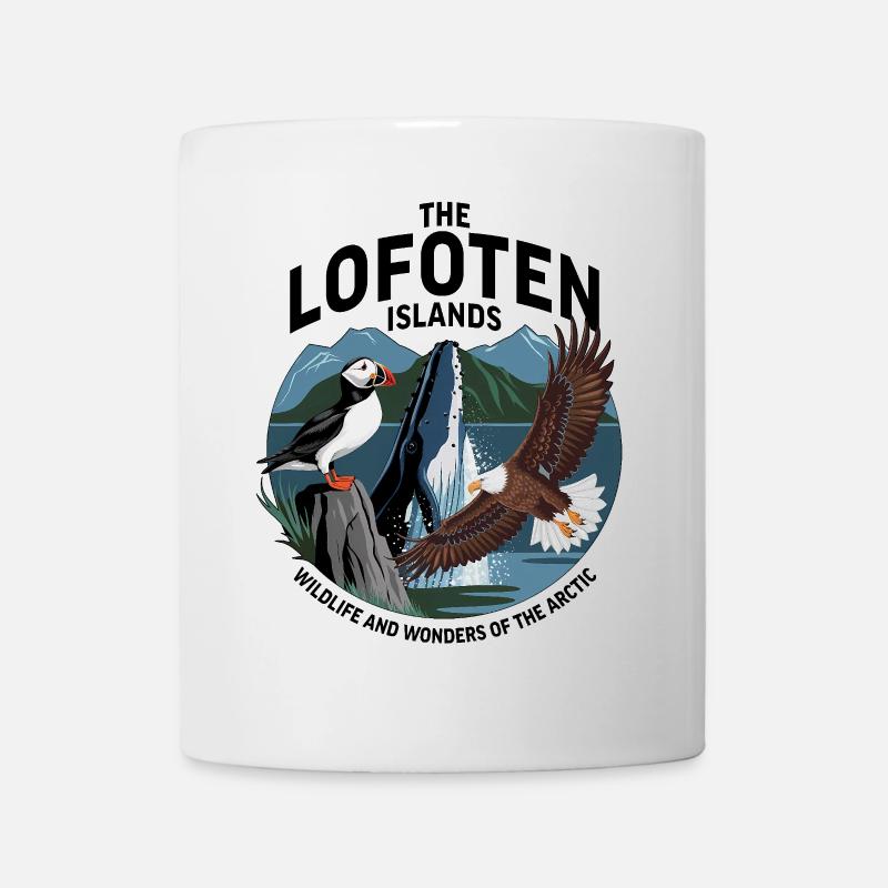 Îles Lofoten – Faune : Macareux, Aigle de mer - Mug blanc - blanc