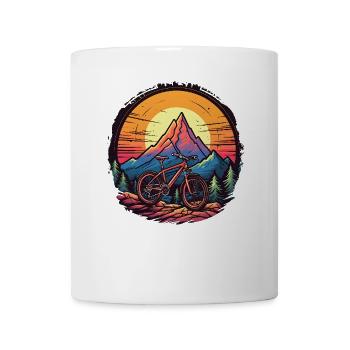 Mountainbiking Cartoon Stil - Tasse - Weiß - Vorne
