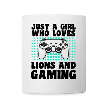 Gamer und Löwen: Videospiele und Wild Force - Tasse - Weiß - Vorne