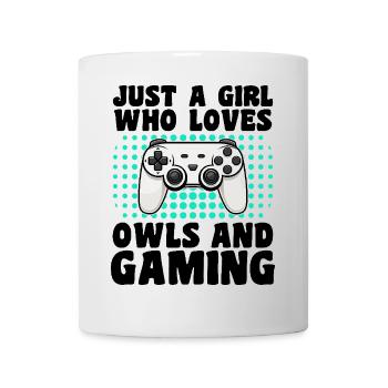 Gamer et Hiboux : Jeux Vidéo et Sagesse Nocturne - Mug blanc - blanc - Devant