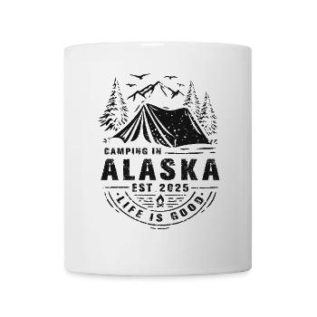 Camping en Alaska Camper Tente extérieure Camping - Mug blanc - blanc - Devant