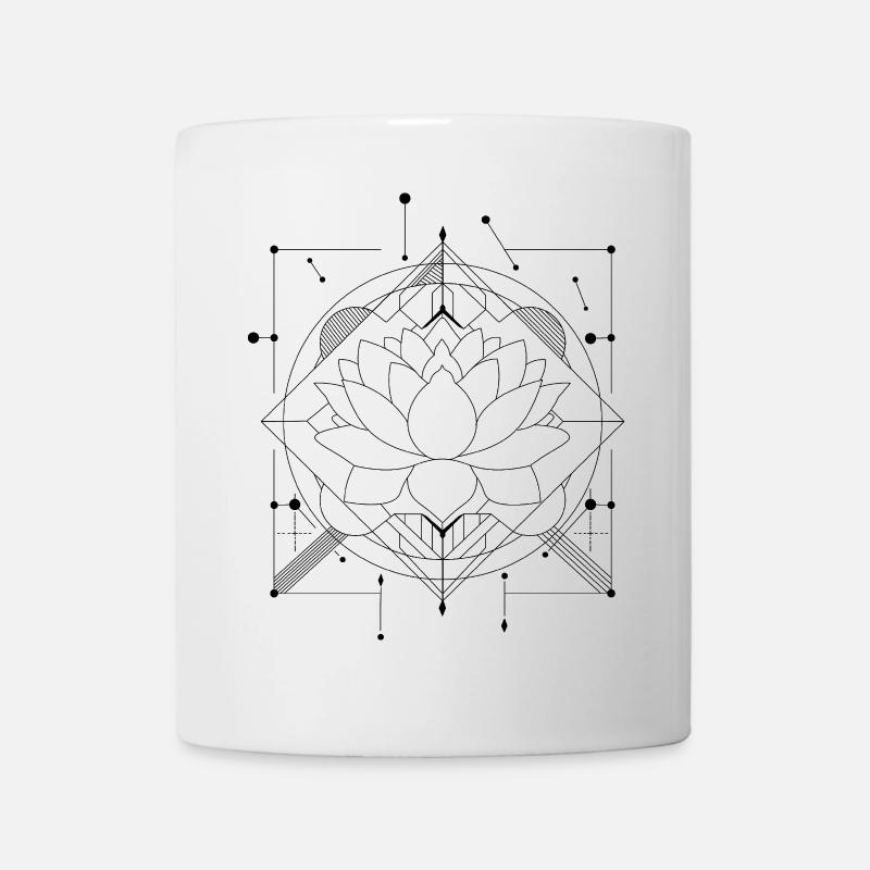 Geometric Lotus Mandala - Mug - white