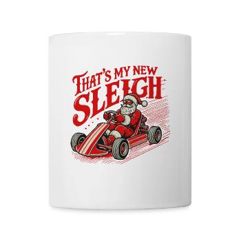 Plaisir de Noël en karting dans le nouveau traîneau - Mug blanc - blanc - Devant