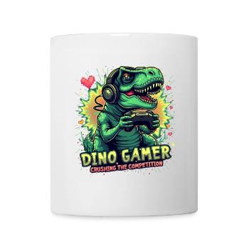 Dino Gamer Joystick Dinosaurier - Tasse - Weiß - Vorne