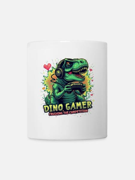 Dino Gamer Joystick Dinosaurier - Tasse - Weiß
