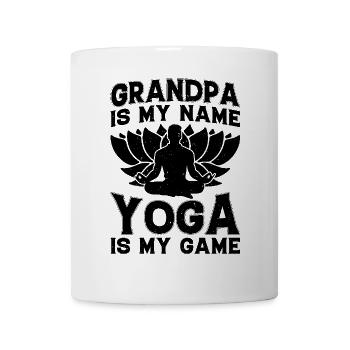 Papi est mon nom Le yoga est mon jeu - Yoga Papi - Mug blanc - blanc - Devant