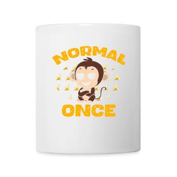 Funny Monkey With Bananas Trying To Be Normal - Mug - white - Front