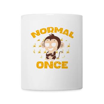 Funny Monkey With Bananas Trying To Be Normal - Mug - white - Front