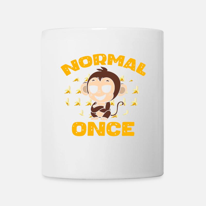 Funny Monkey With Bananas Trying To Be Normal - Mug - white
