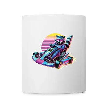 Go-Kart Raton laveur dans le style néon - Mug blanc - blanc - Devant