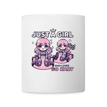 Une fille dans une aventure de karting - Mug blanc - blanc - Devant