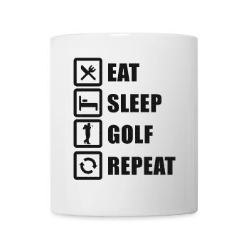 Eat Sleep Golf Repeat Golfspieler - Tasse - Weiß - Vorne