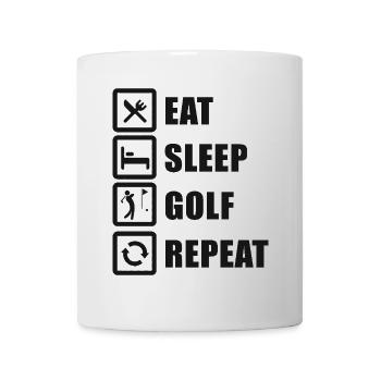 Eat Sleep Golf Repeat Golfspieler - Tasse - Weiß - Vorne