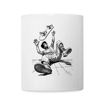 Typischer Skater-Sturz – Humorvolles Shirt - Tasse - Weiß - Vorne