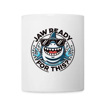 La mâchoire est prête pour ça ? Jeu de mots amusant sur l’amateur de requins - Mug blanc - blanc - Devant