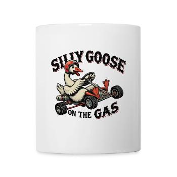 Oie folle dans l’aventure en karting - Mug blanc - blanc - Devant