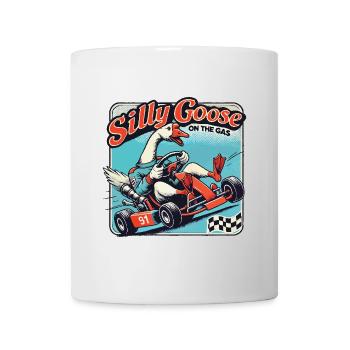 Silly Goose sur l’accélérateur dans un kart - Mug blanc - blanc - Devant