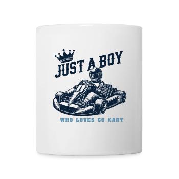 Un garçon qui aime le karting - Mug blanc - blanc - Devant