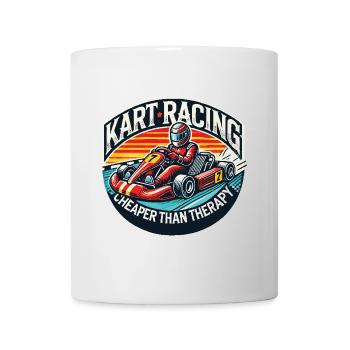 Kart Racing Günstiger Als Therapie - Tasse - Weiß - Vorne
