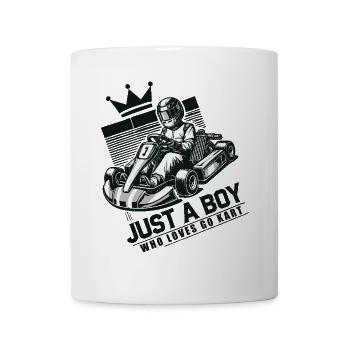 Un garçon qui aime les courses de karting - Mug blanc - blanc - Devant