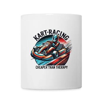 Les courses de kart moins chères que la thérapie dicton amusant - Mug blanc - blanc - Devant