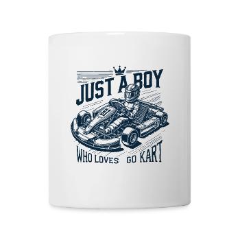Un garçon qui aime le karting - Mug blanc - blanc - Devant