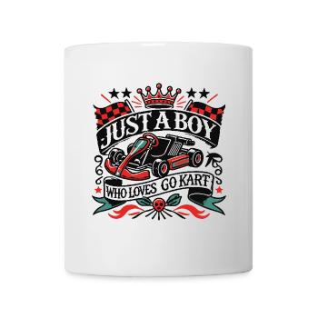 Un garçon qui aime le kart style rétro - Mug blanc - blanc - Devant